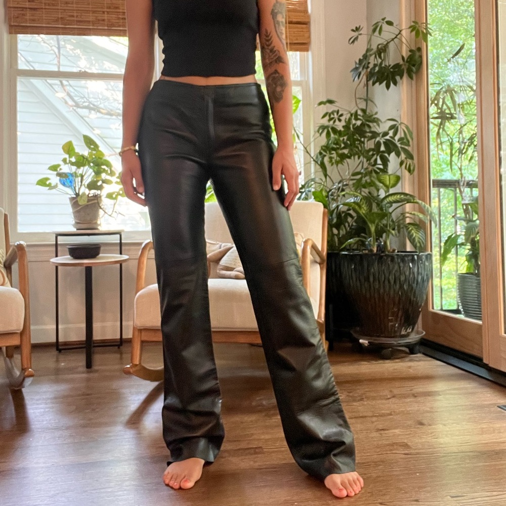 BR genuine leather pants size 6